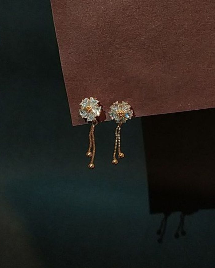 Petite Floral Gold Studs, Small floral studs for everyday wear